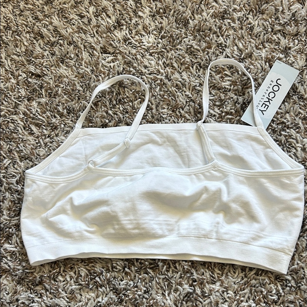 Jockey White Seamless Crop Bralette with Thin Straps - Picture 5 of 7
